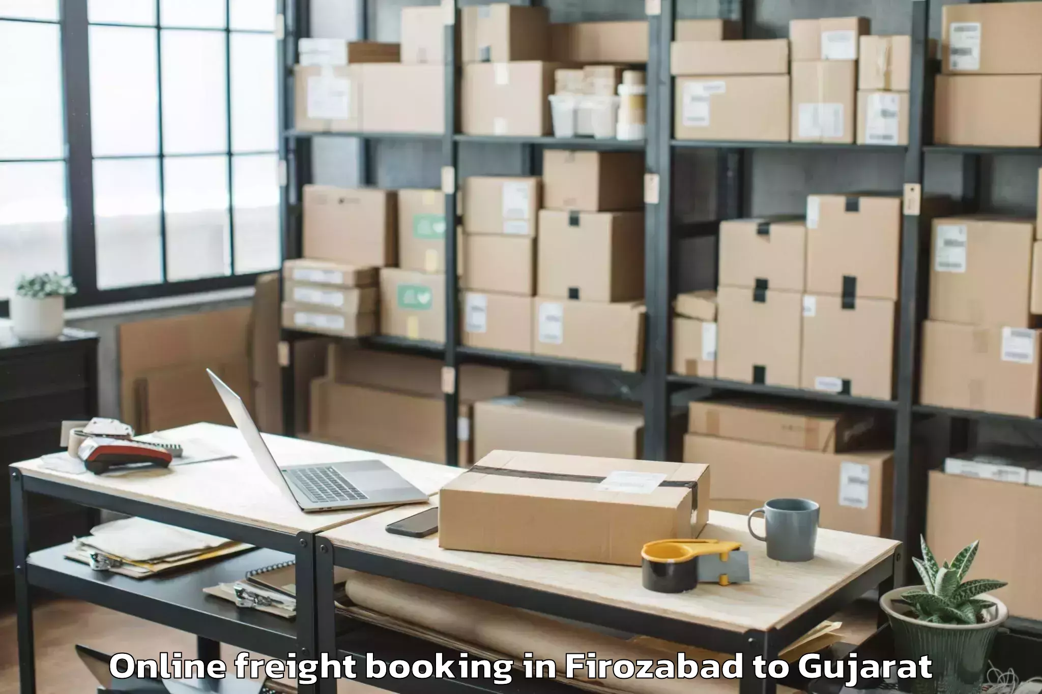 Affordable Firozabad to Waghodia Online Freight Booking